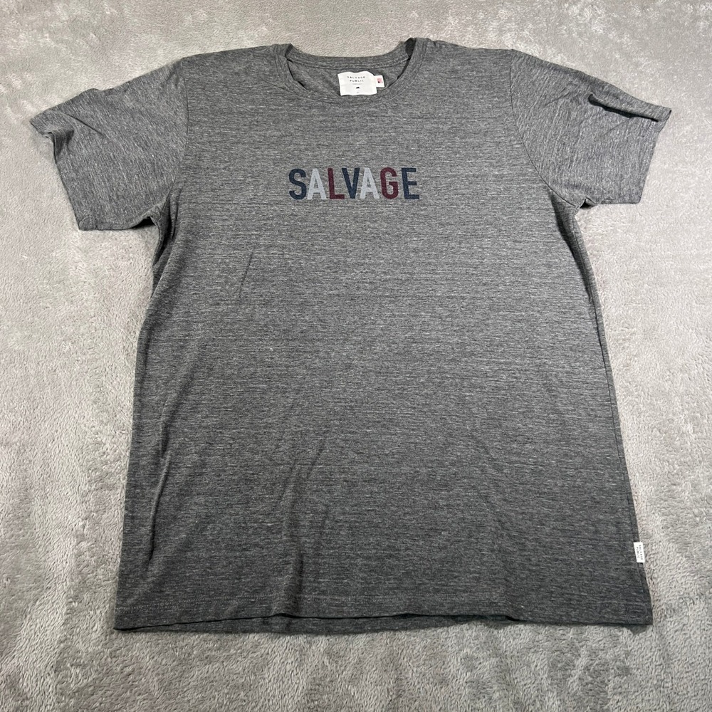 SALVAGE PUBLIC Honolulu T-Shirt‎ Mens XL Heathered Gray Cotton Blend Graphic